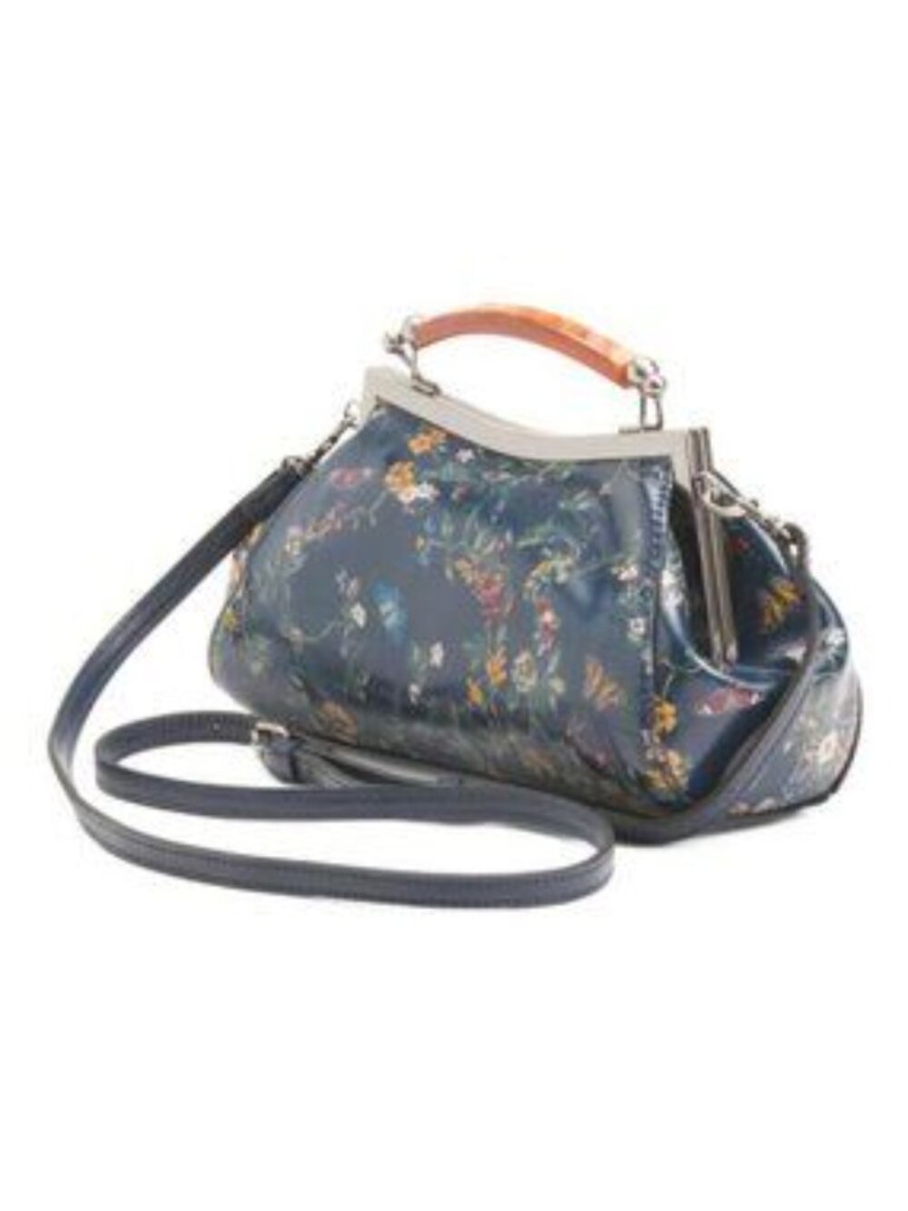 PATRICIA NASH Leather Kelmscott Frame Satchel With Crossbody Strap - Picture 4 of 5